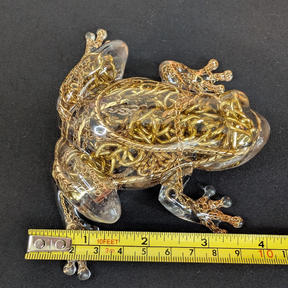 NWT Handmade Chain Jewelry Frog Vintage Upcycled Decor Gift - Picture 8 of 8
